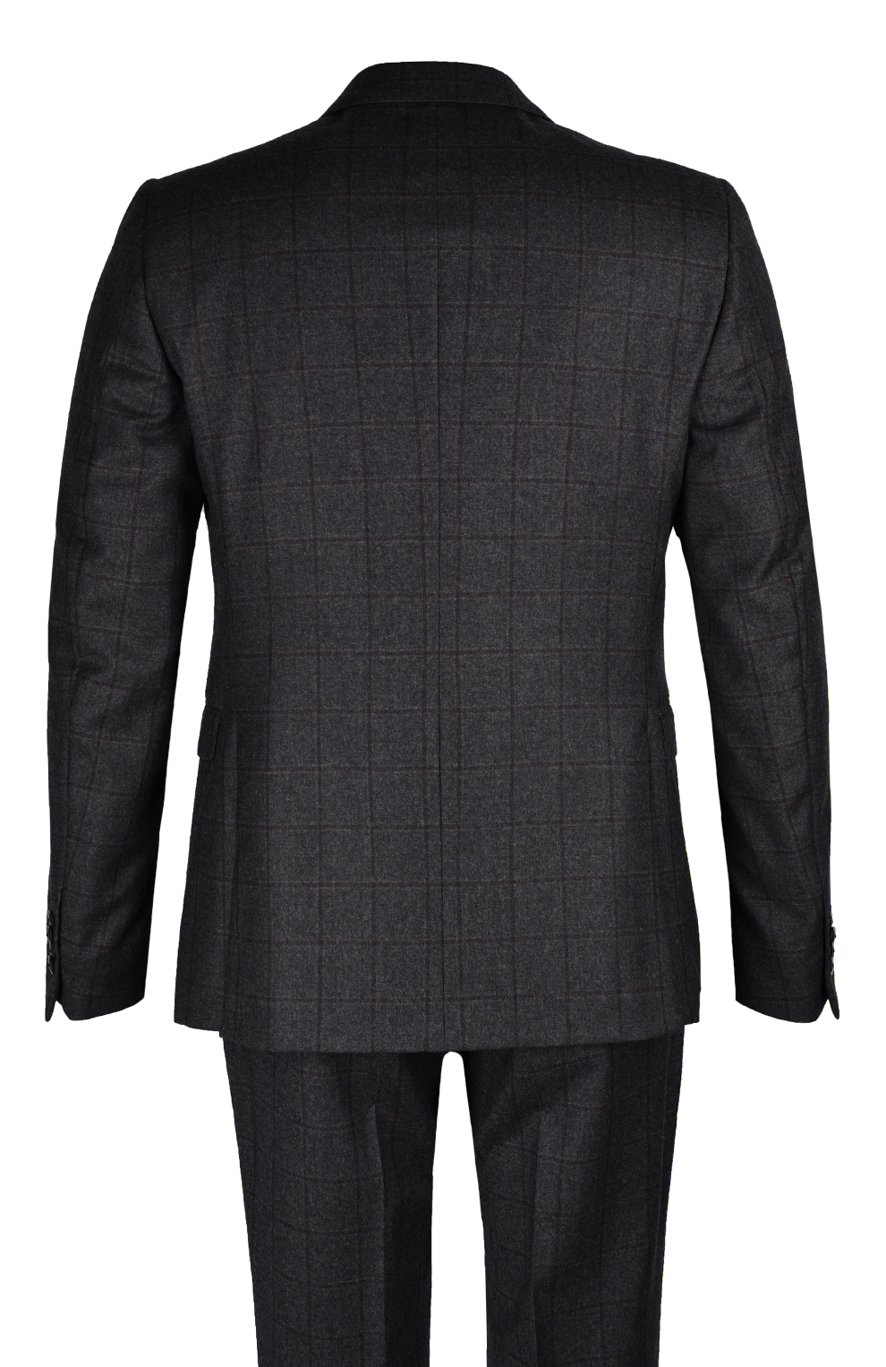 Шерстяной однобортный костюм в клетку