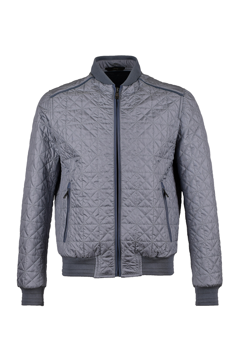 Шелковый стеганый бомбер на молнии