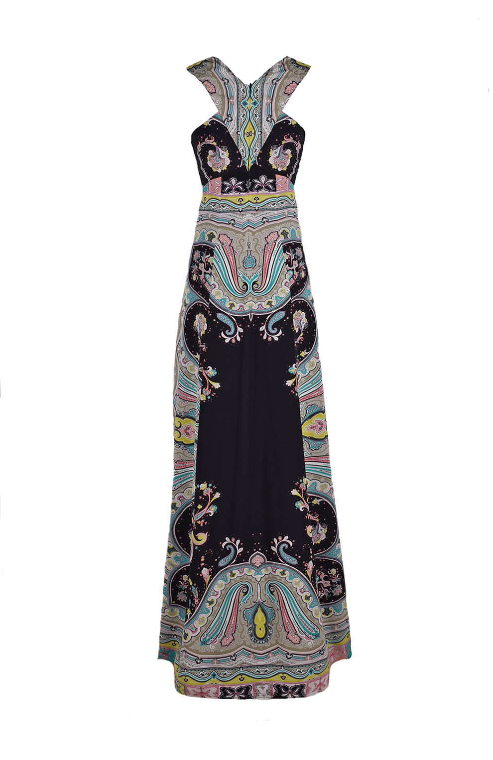 Платье в пол с принтом пейсли