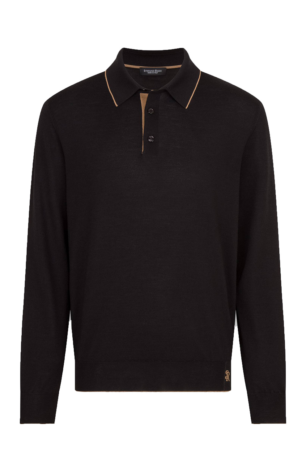 Трикотажное поло на трёх пуговицах из смеси шерсти и шёлка