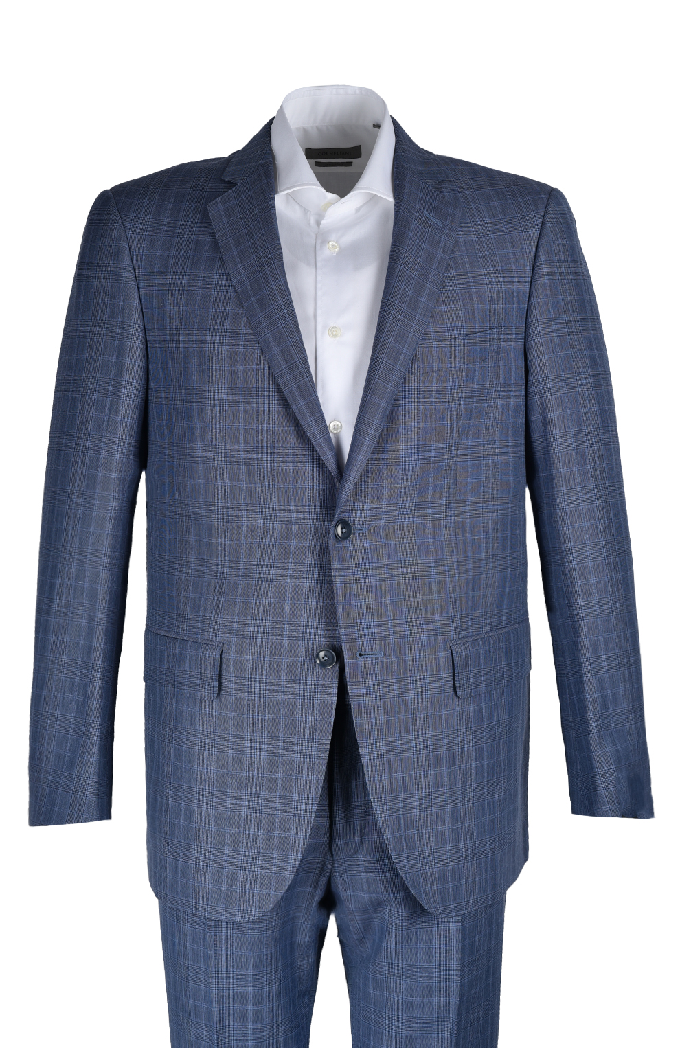 Однобортный костюм в клетку из смеси шерсти, льна и мохера