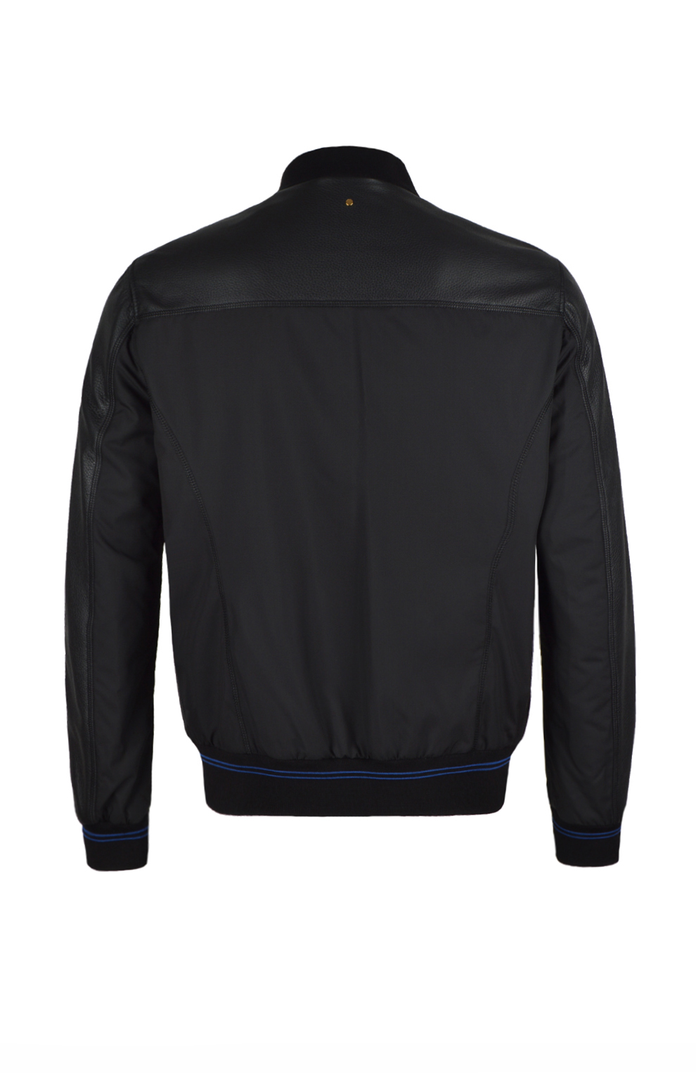 Куртка-бомбер из кожи и шёлка