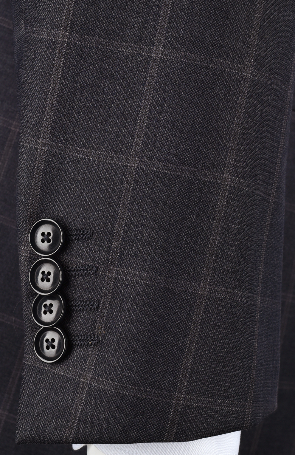 Шерстяной однобортный костюм в клетку