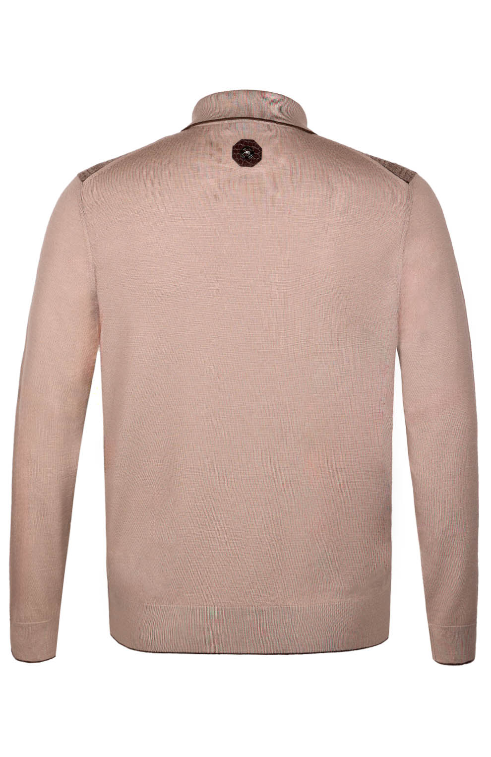 Поло из смеси шерсти и шелка с декором из кожи американского аллигатора