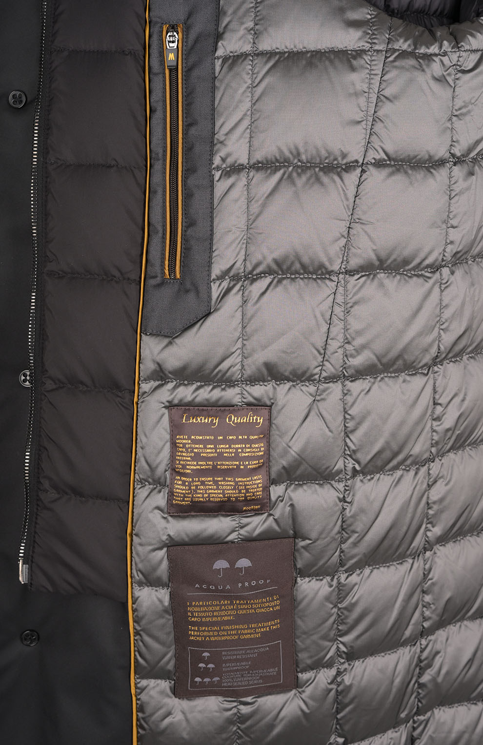 Пуховое пальто с меховым воротником