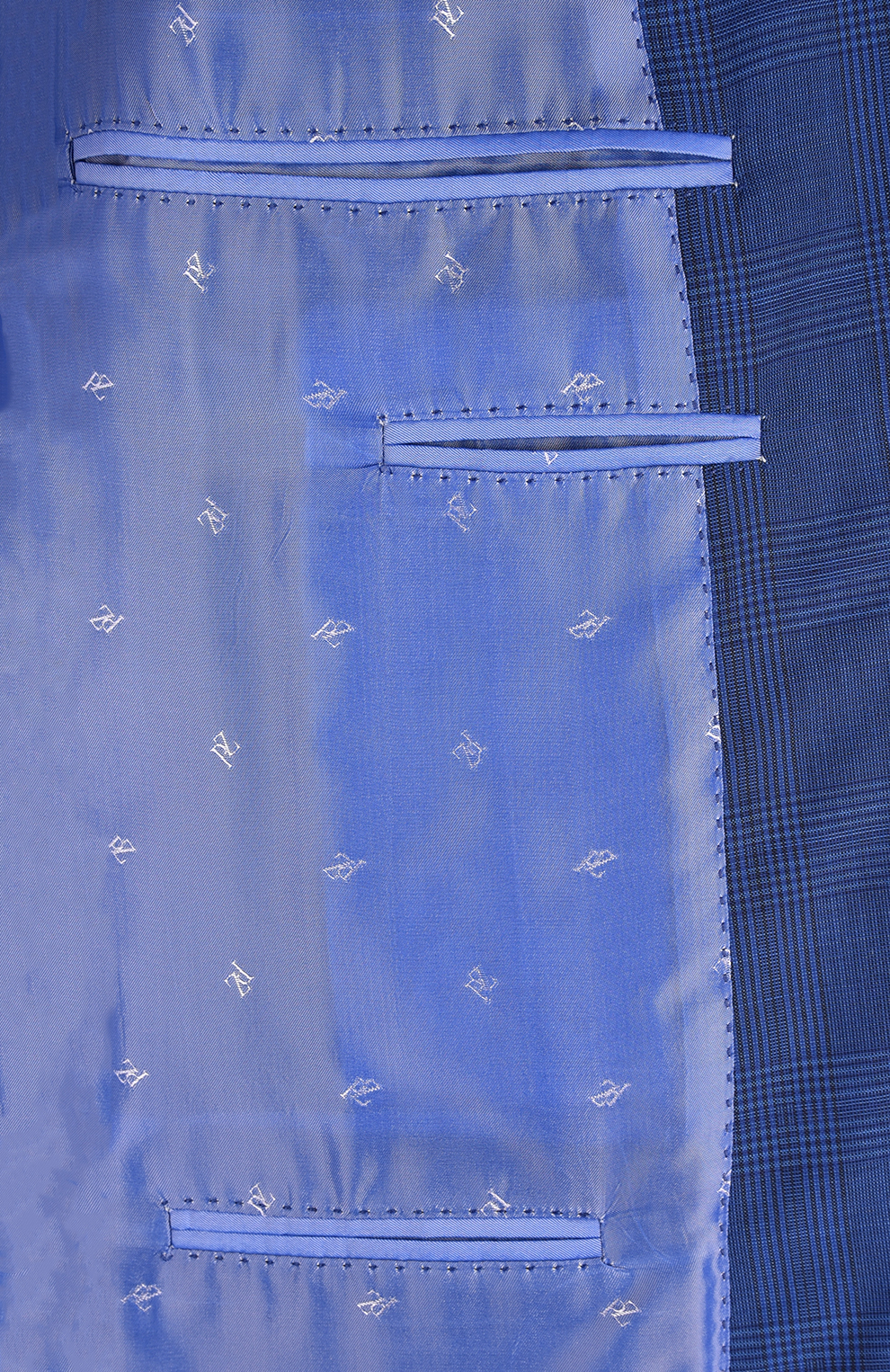 Однобортный костюм из смеси шерсти и мохера в клетку