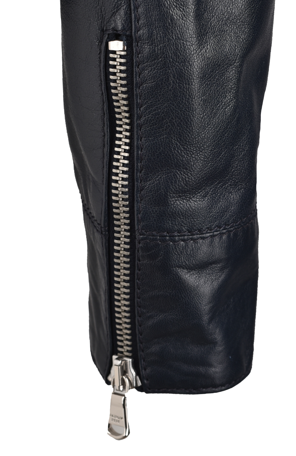 Кожаная куртка со вставками из трикотажа