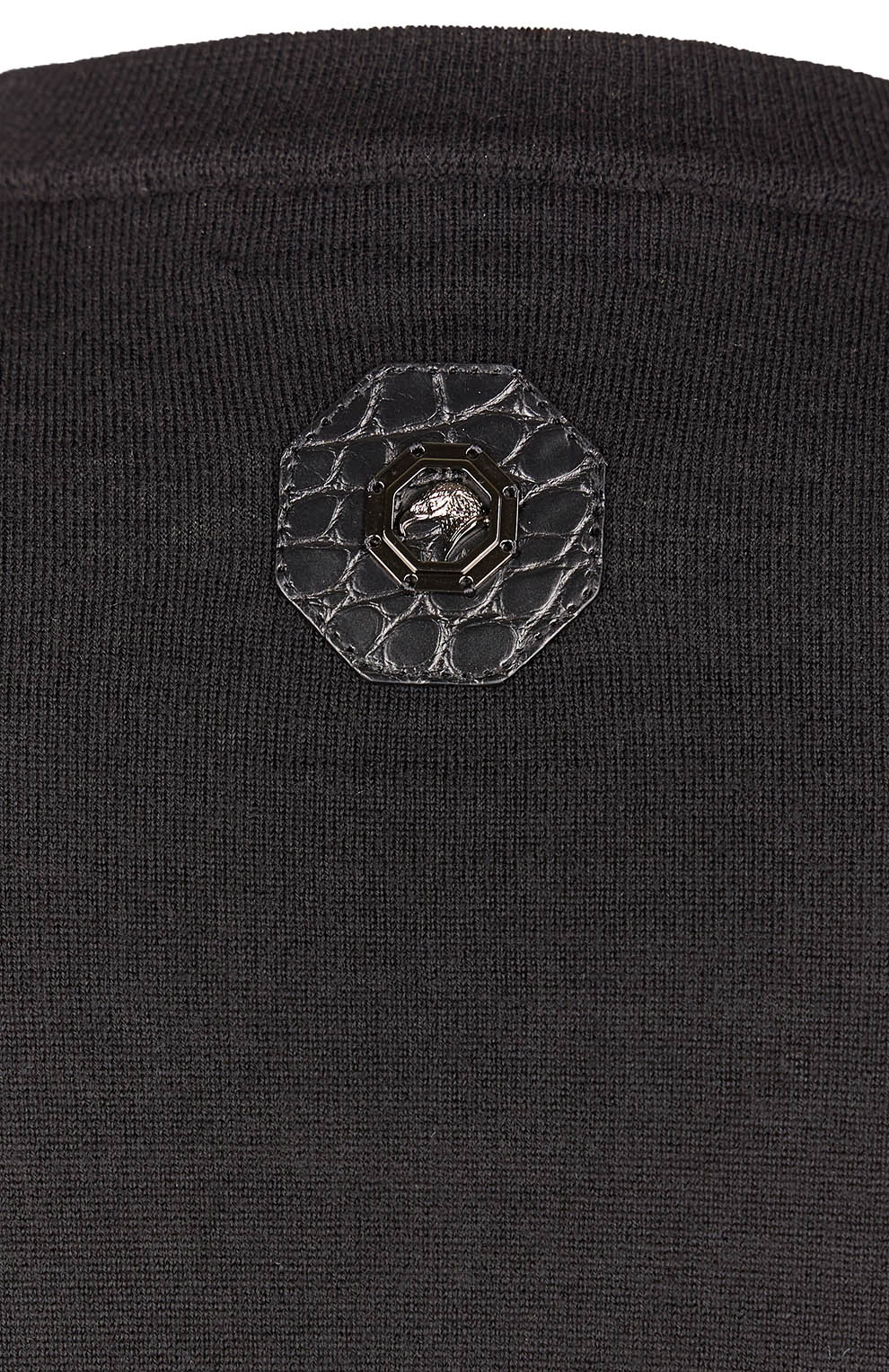 Джемпер из смеси шерсти и шелка с декором из кожи американского аллигатора