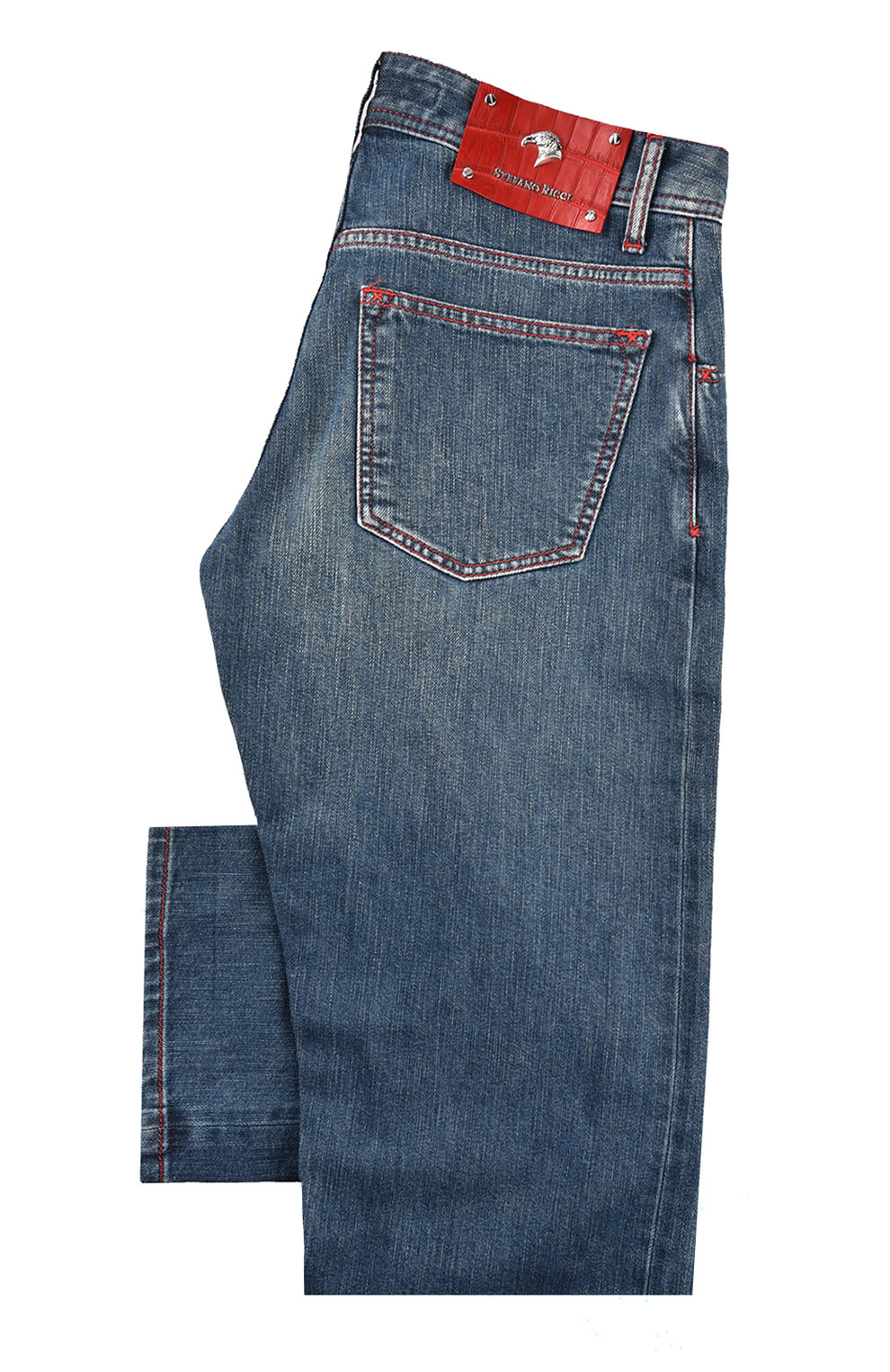 Джинсы с контрастной строчкой