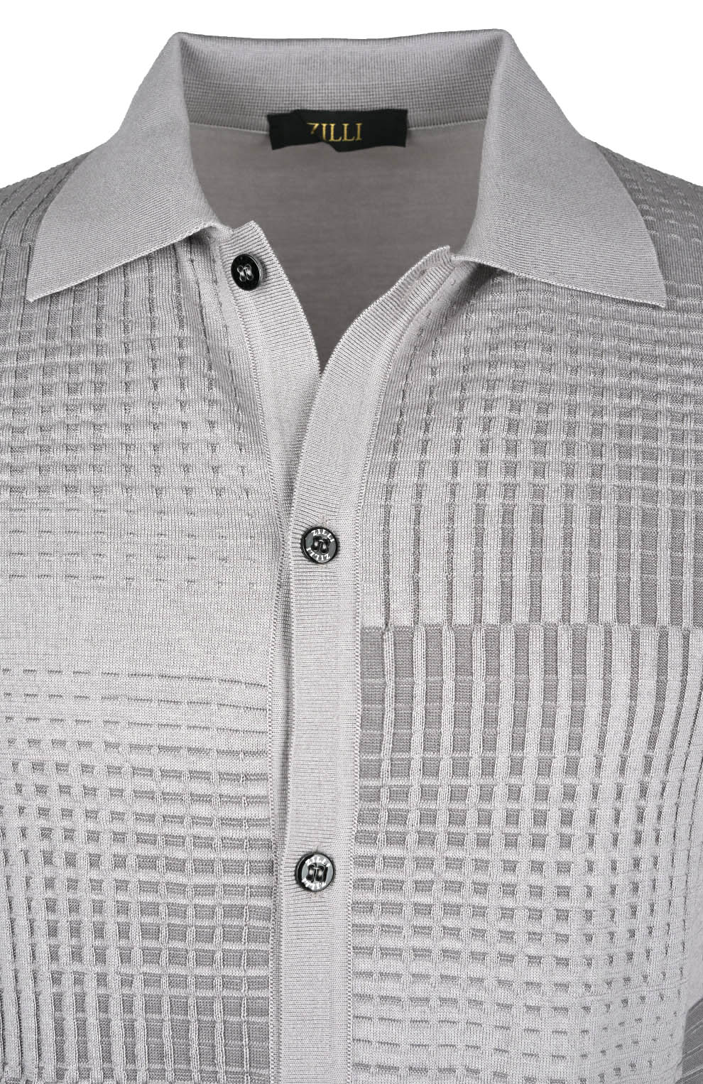 Рубашка-поло из смеси шёлка и хлопка на пуговицах