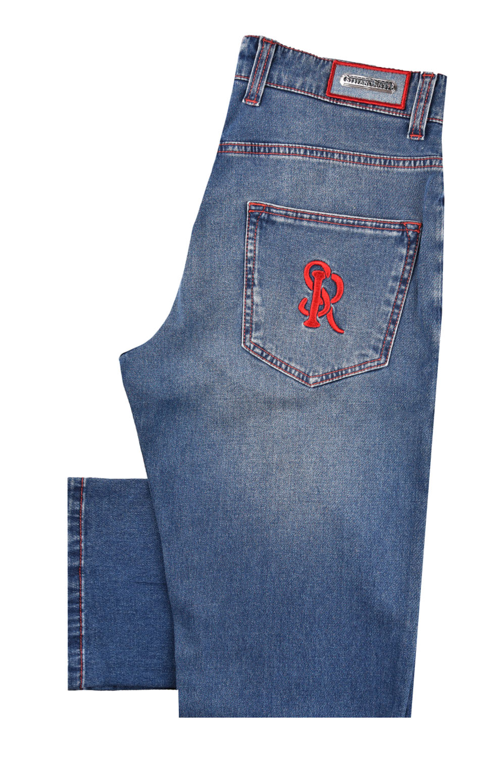 Джинсы с вышивкой на заднем кармане