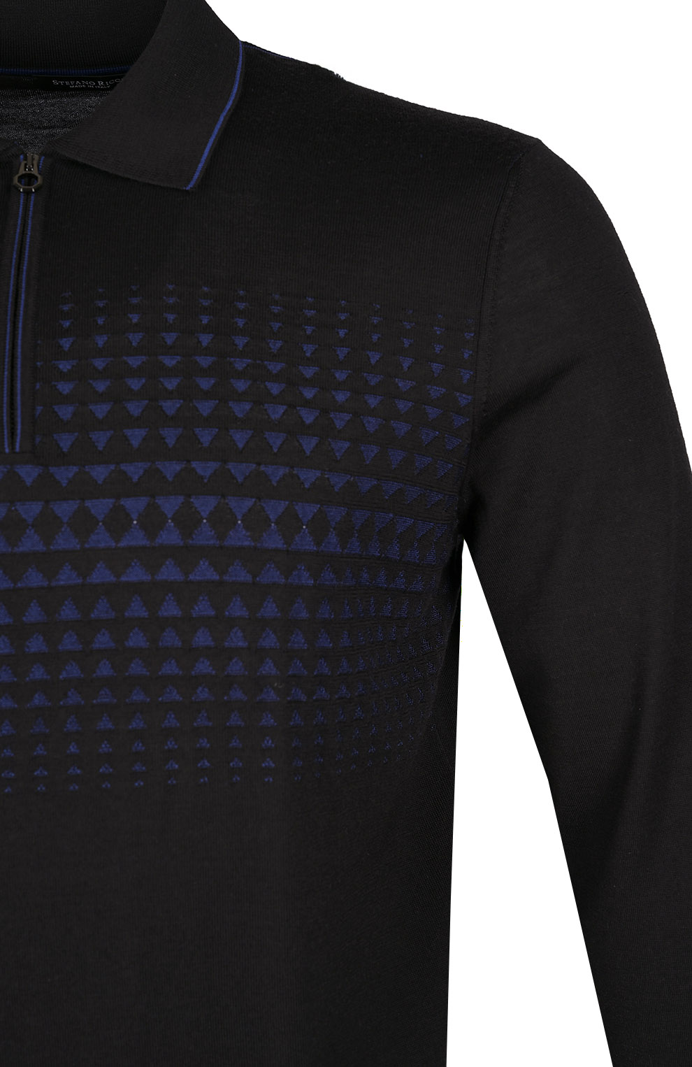 Трикотажное поло на молнии из смеси шерсти, кашемира и шёлка