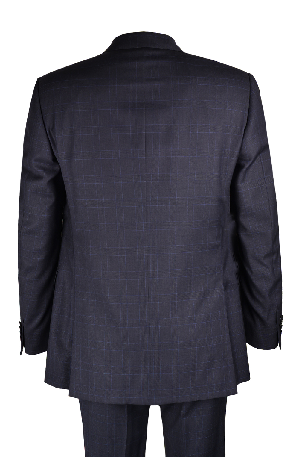 Шерстяной однобортный костюм в клетку
