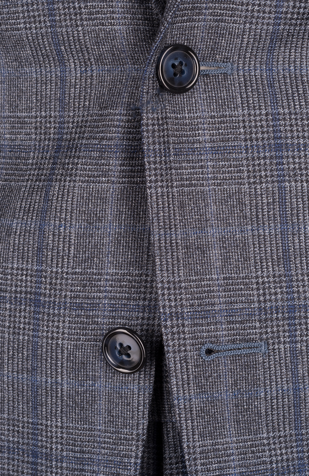 Шерстяной однобортный костюм в клетку