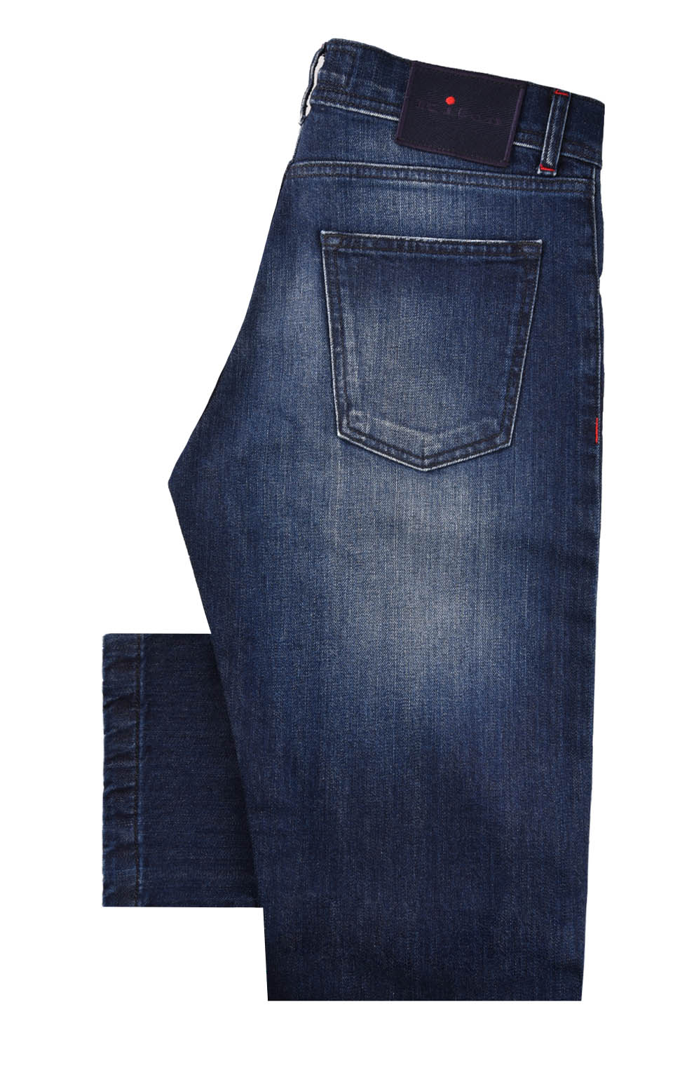 Джинсы прямого кроя с потертостями