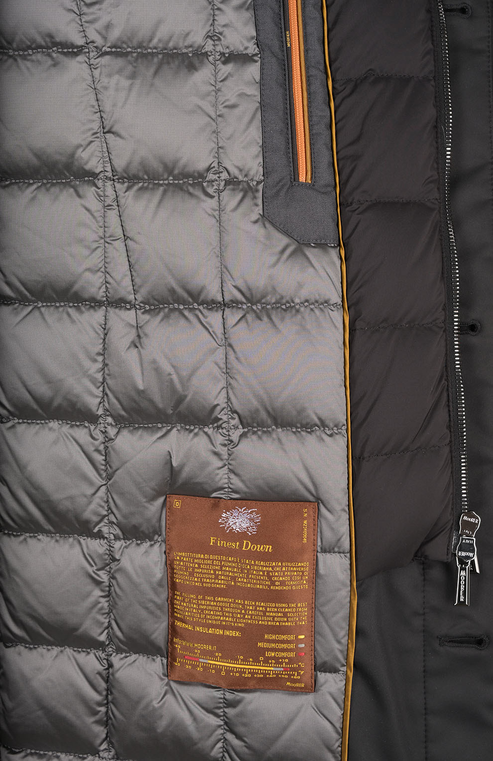 Пуховое пальто с меховым воротником