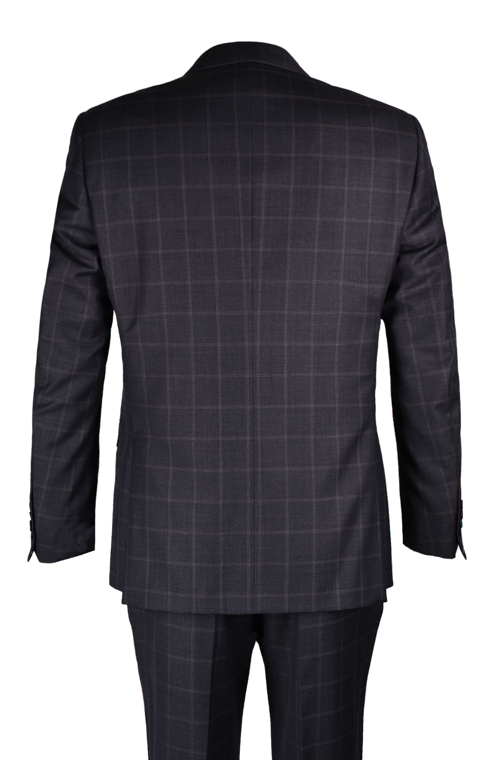 Шерстяной однобортный костюм в клетку