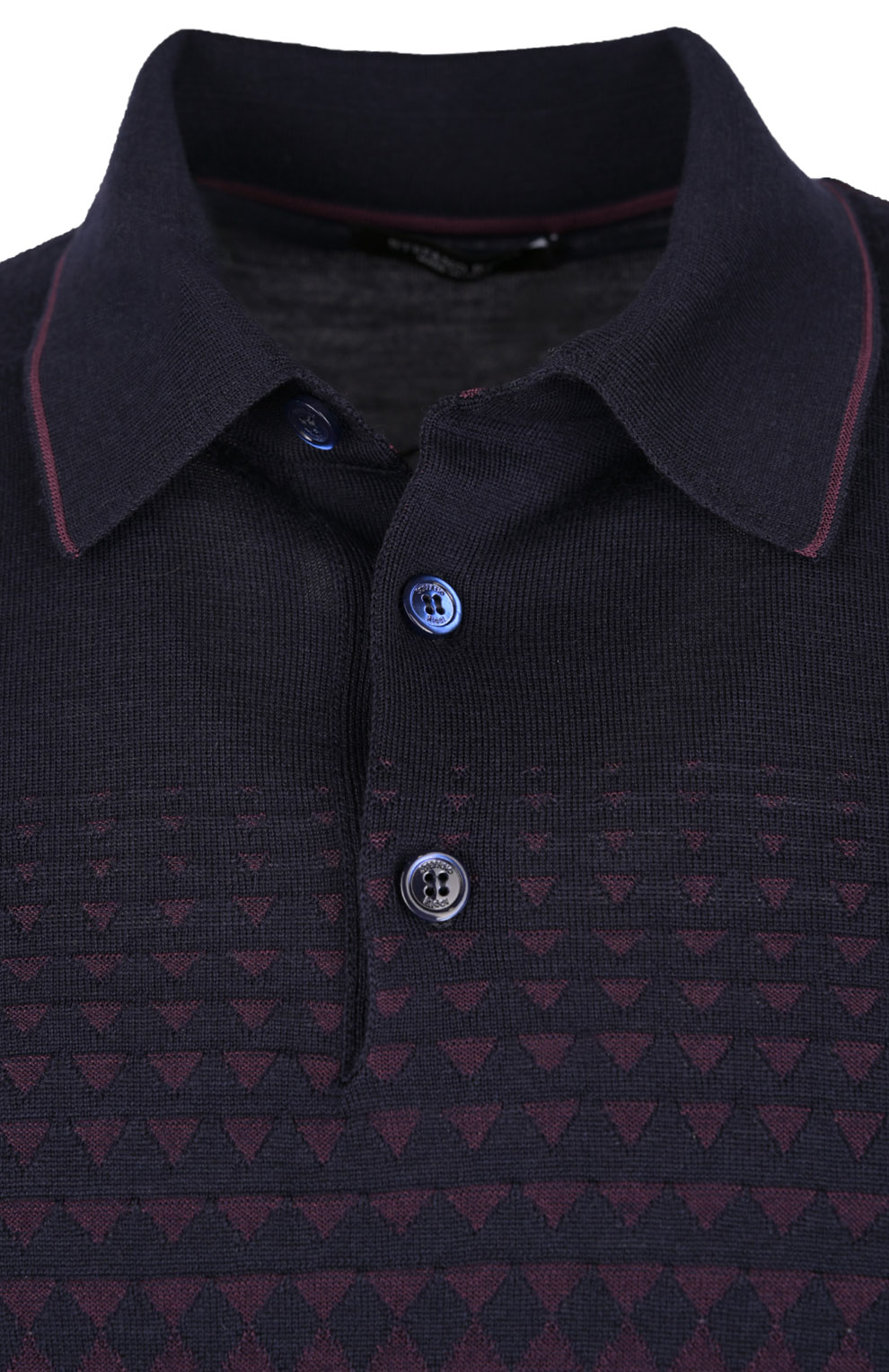 Трикотажное поло на трёх пуговицах из смеси шерсти, шёлка и кашемира