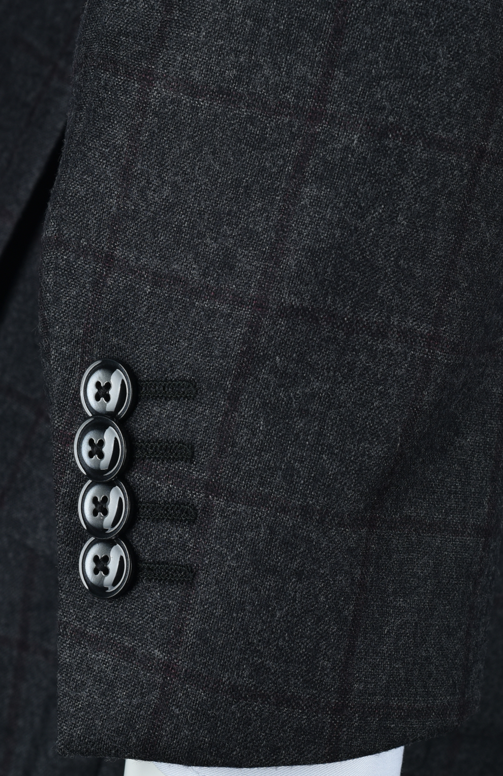 Шерстяной однобортный костюм в клетку