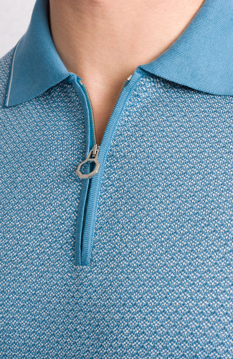 Поло из смеси хлопка и шёлка