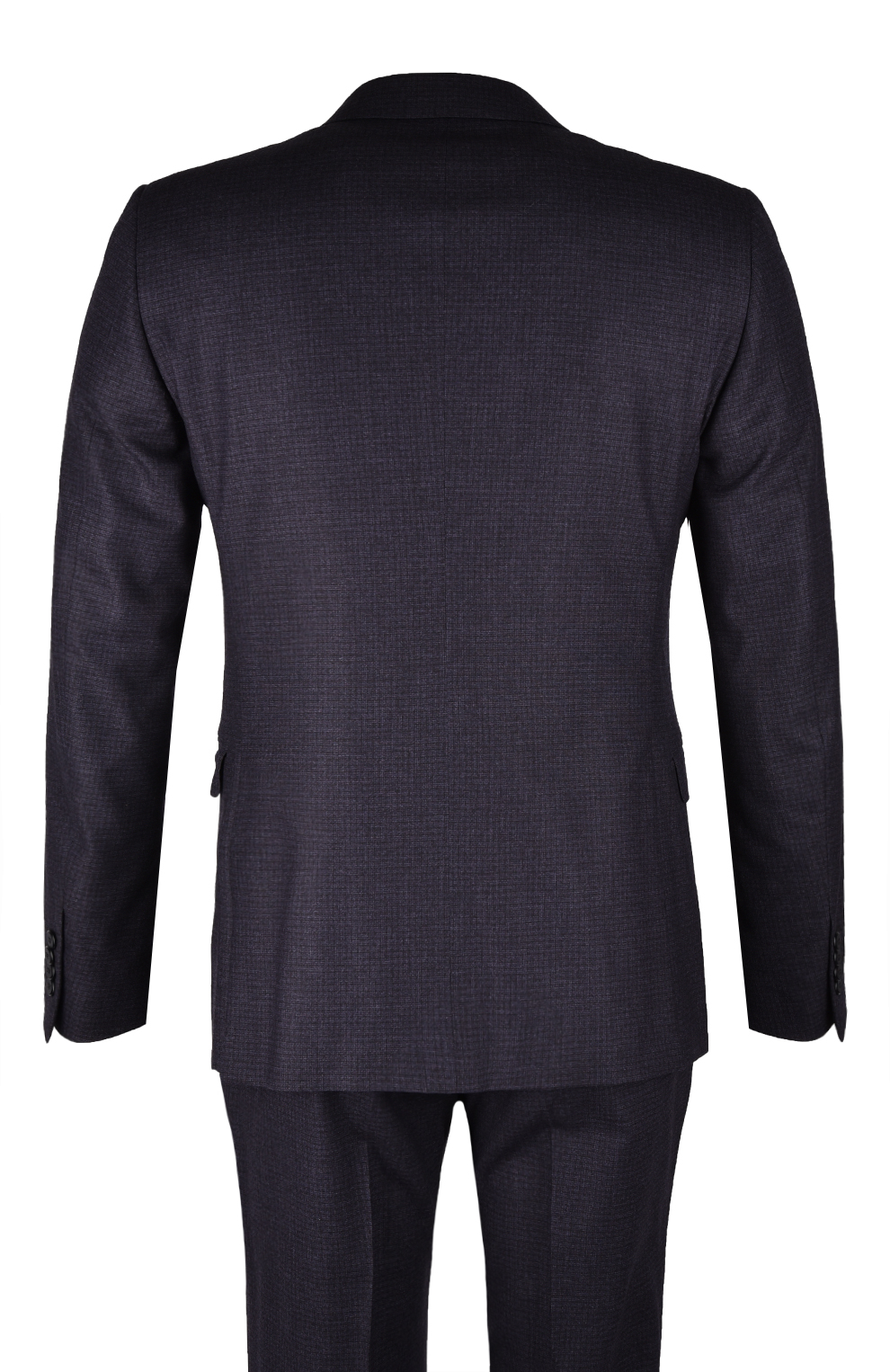 Шерстяной однобортный костюм в мелкую клетку