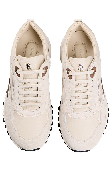 Сникеры из замши и телячьей кожи