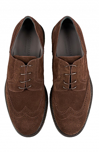Замшевые дерби с брогированным узором