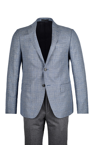 Однобортный пиджак из смеси шерсти и льна