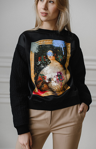 Хлопковый свитшот с принтом