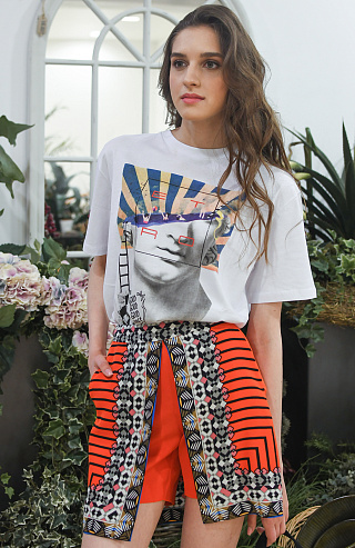 Шорты-юбка с принтом