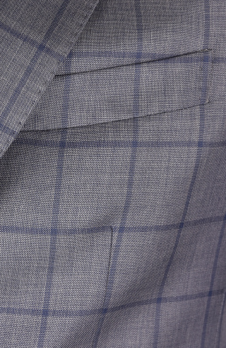 Шерстяной однобортный костюм в клетку