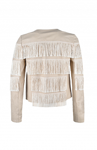 Кожаная куртка с бахромой