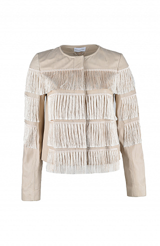 Кожаная куртка с бахромой