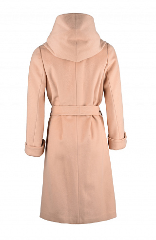 Шерстяное пальто с поясом