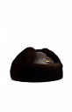 Кожаная шапка-ушанка с меховой отделкой