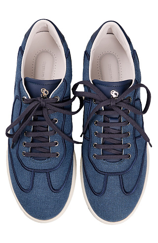 Текстильные сникеры с кожаной пяткой