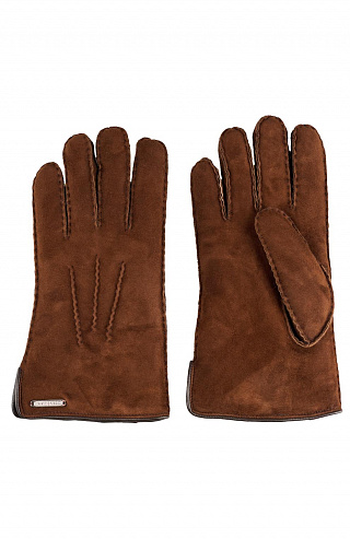 Замшевые перчатки с утеплением из шерсти