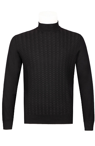 Водолазка из смеси шерсти и шелка с декором из кожи американского аллигатора