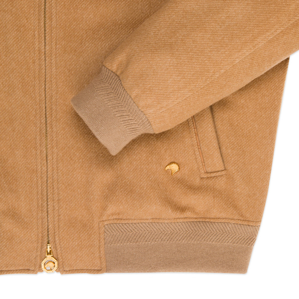 Куртка-бомбер из кашемира и шерсти викуньи со вставками из кожи крокодила