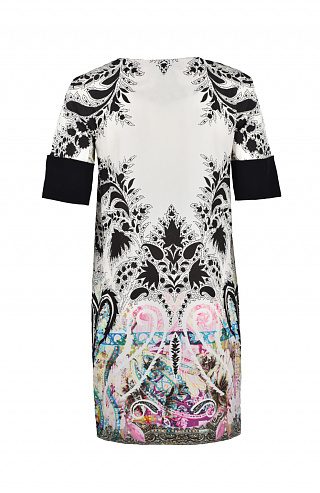 Шёлковое платье прямого кроя с карманами