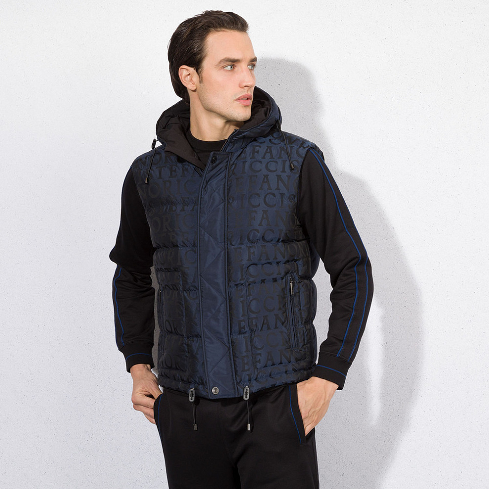 Пуховой жилет с принтом