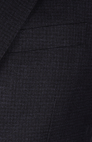 Шерстяной однобортный костюм в мелкую клетку