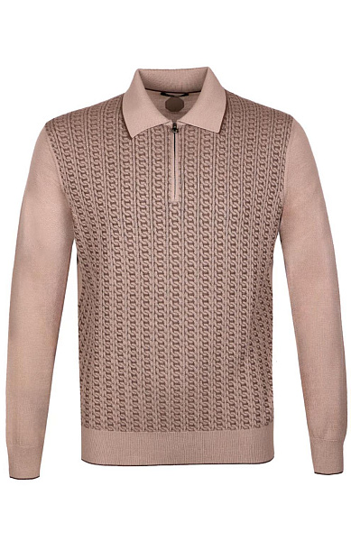 Поло из смеси шерсти и шелка с декором из кожи американского аллигатора