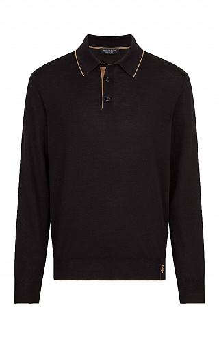 Трикотажное поло на трёх пуговицах из смеси шерсти и шёлка