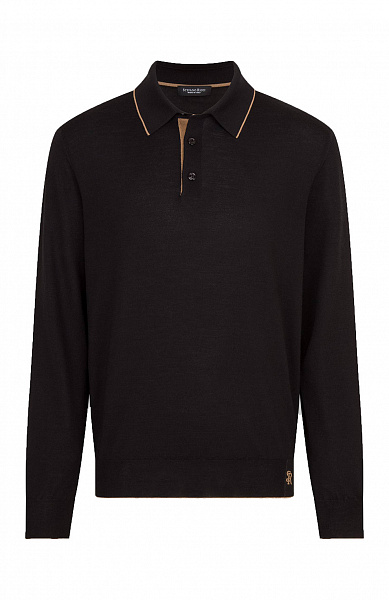 Трикотажное поло на трёх пуговицах из смеси шерсти и шёлка