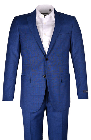 Однобортный костюм из смеси шерсти и мохера в клетку