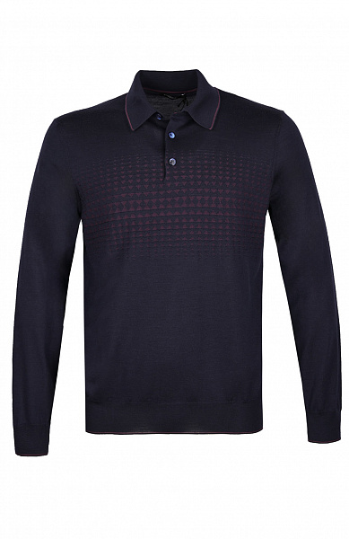 Трикотажное поло на трёх пуговицах из смеси шерсти, шёлка и кашемира