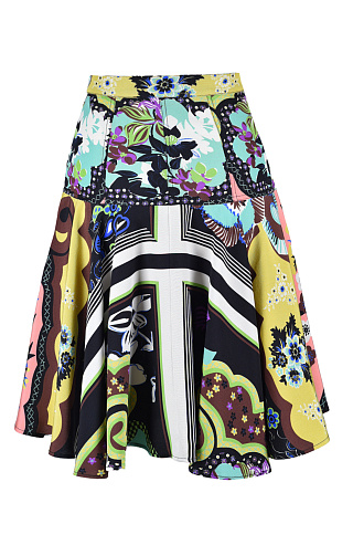 Шёлковая юбка с пуговицами