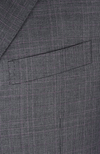 Шерстяной однобортный костюм в клетку