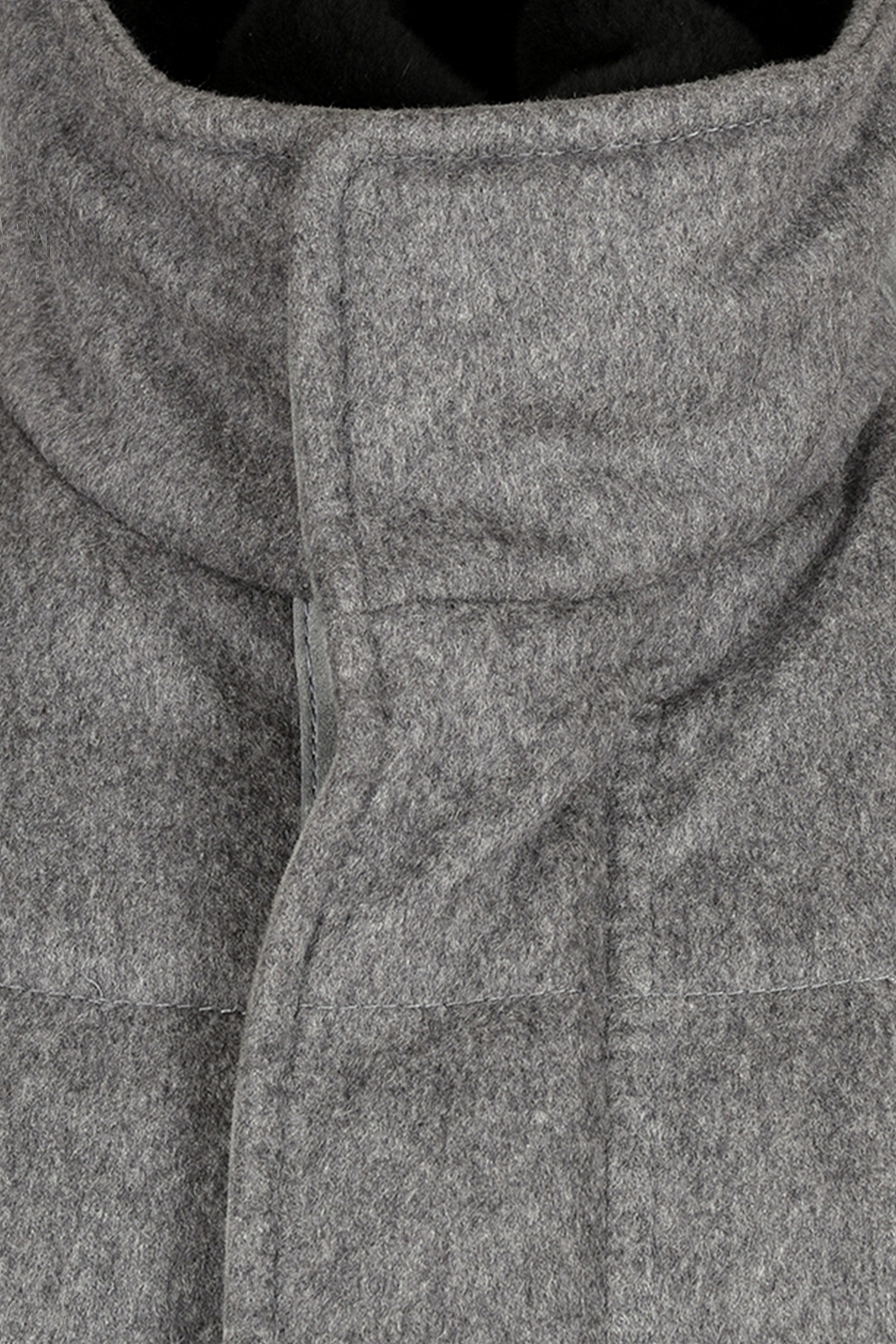 Кашемировый пуховик с воротником-стойкой